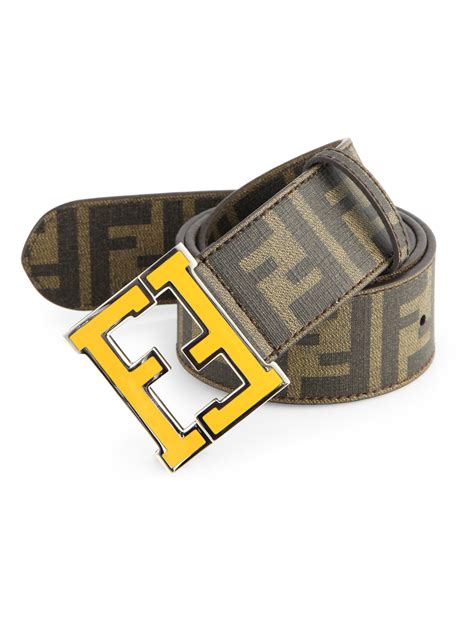 mens yellow fendi belt|Fendi belt outlet.